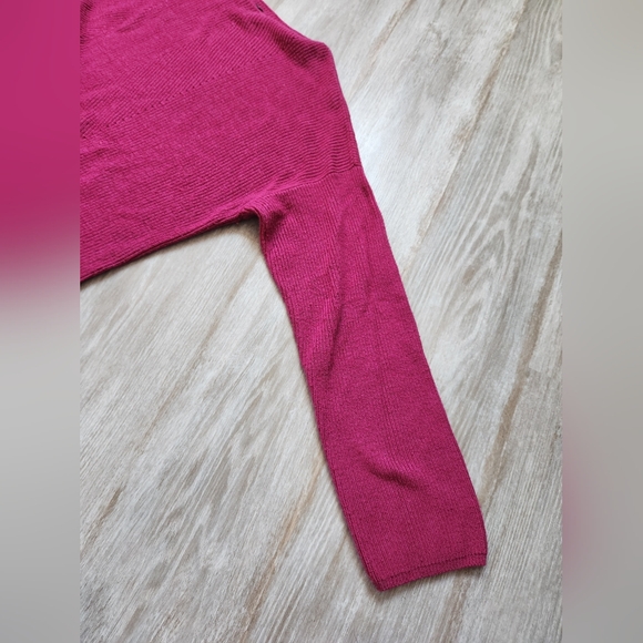 Chelsea & Theodore Purple Cashmere Blend Sweater Long Sleeve Round Hem Knit Sz L - Picture 8 of 9